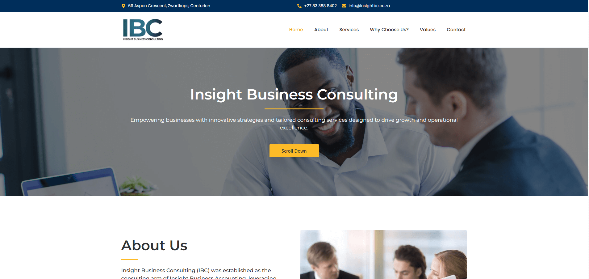 Insight Business website hosted by Hostking