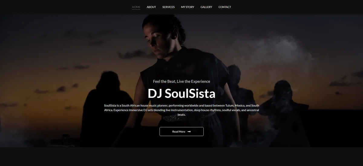 DJ SoulSista website — built by Hostking